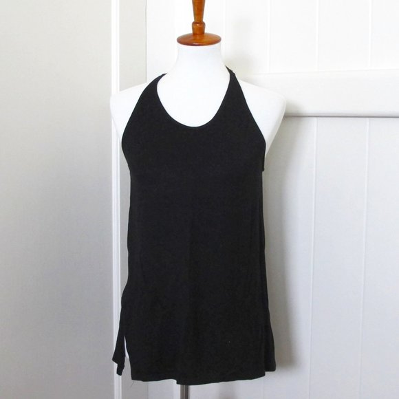 Jolie | Black Racer Back Tank with slit - Picture 1 of 6